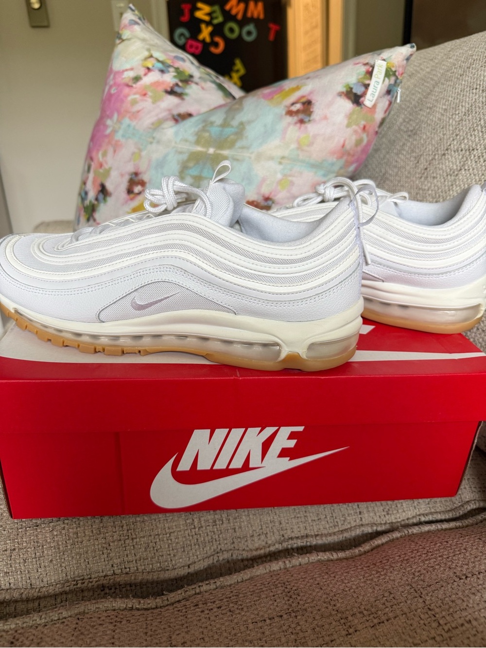 Nike Air Max 97 White with Gum Sole - Picture 3 of 3